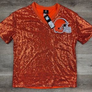 Cleveland Browns Sequential Football Jersey Top Women's Large New